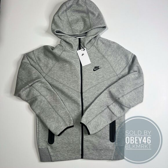 Nike Sportswear Tech Fleece Full-Zip Hoodie Grey FB7921-063 Mens Size XL - Picture 1 of 3